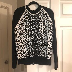 A.L.C. Leopard Sweater with back Zipper Detail